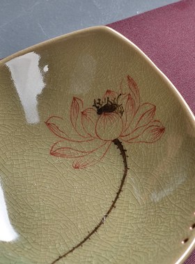 中式陶瓷水果盘果盆客厅家用茶几装饰门口鞋柜玄关钥匙收纳盘摆件