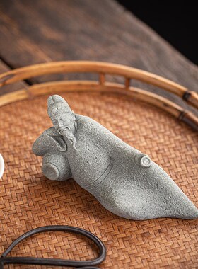 中式复古人物李白醉酒当歌茶宠摆件禅意鱼缸造景茶桌茶台书房装饰