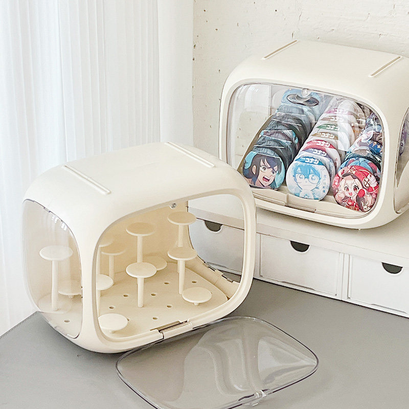 吧唧手办亚克力防尘桌面收纳盒泡泡玛特lookup娃屋太空舱徽章谷子 - 图2