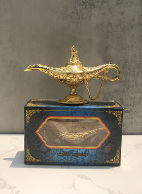 阿拉丁神灯模型金属许愿艺术摆件复古欧式工艺品儿童祝福礼物摄影