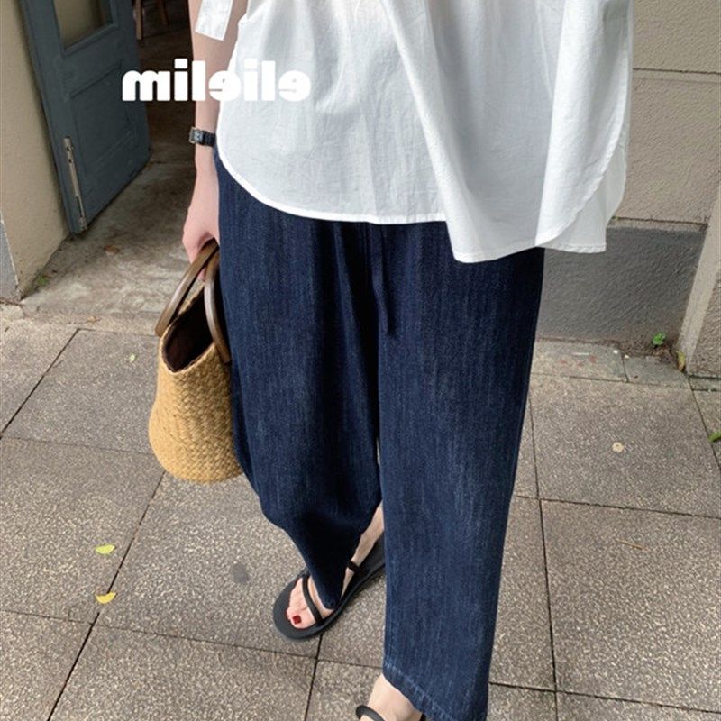 南瓜籽女装定制胯大粗腿肥妹妹mm春夏阔腿牛仔宽松显瘦休闲九分裤,淘宝优惠券,粉丝福利购,淘宝优惠卷