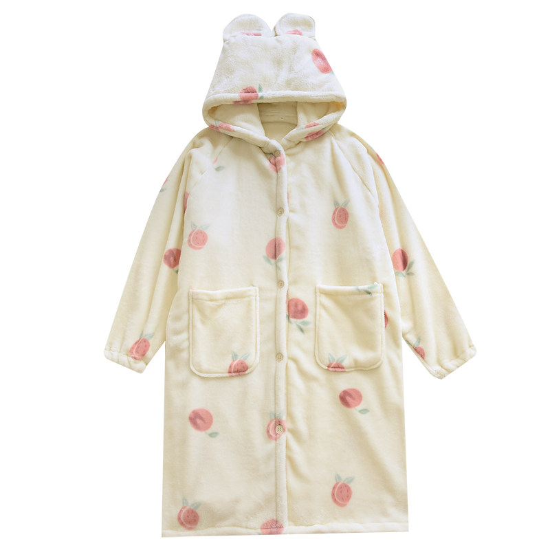 冬季新款法兰绒睡袍女连帽中长款家居服浴袍加厚连体睡衣保暖睡裙,淘宝优惠券,粉丝福利购,淘宝优惠卷