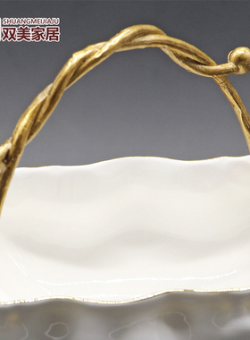 玄关放钥匙收纳入户摆件进门口招财客厅鞋柜装饰创意奢华新中式瓷