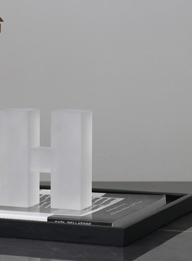 简约现代水晶字母书挡书立摆件样板间电视柜客厅书房书档软装饰品