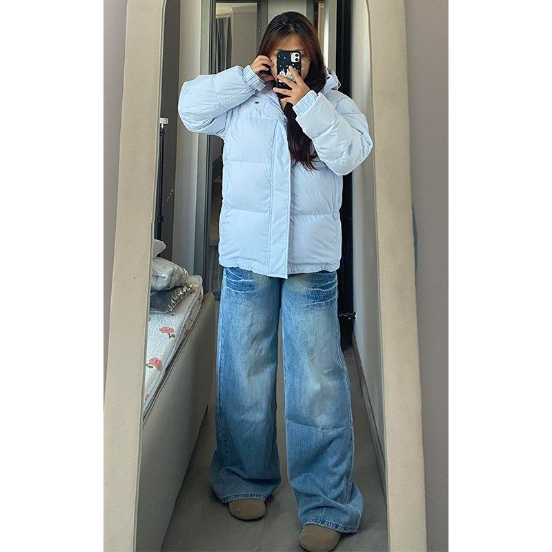 300斤胖mm大码美式设计感百搭牛仔裤女蓝色裤子秋冬季显瘦阔腿裤,淘宝优惠券,粉丝福利购,淘宝优惠卷