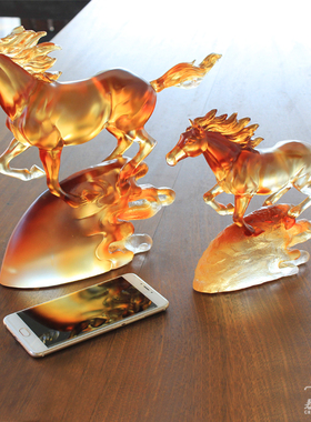 琉璃工艺品马摆件客厅家居装饰乔迁新居礼品生日礼物房间布置摆设