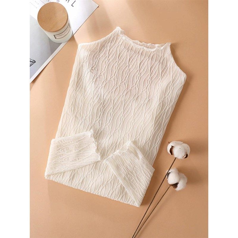 2件装半高领蕾丝打底衫女春秋毛衣内搭白色网纱小衫洋气百搭上衣,淘宝优惠券,粉丝福利购,淘宝优惠卷