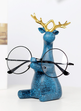 创意眼镜搁架眼镜店展q示支架办公室收纳摆件可爱鹿礼物桌面装饰