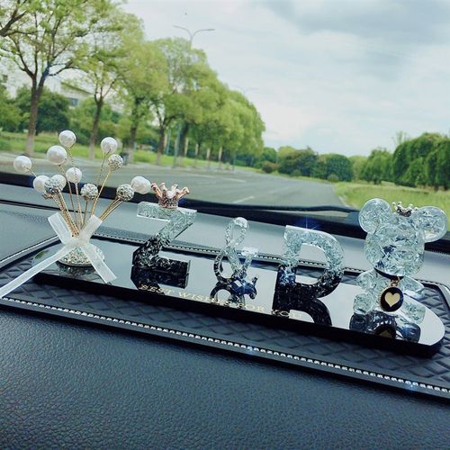 私人定制姓名字母汽车内载创意网红女神款中控台仪表盘摆件装饰品 - 图0