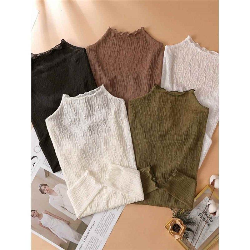 2件装半高领蕾丝打底衫女春秋毛衣内搭白色网纱小衫洋气百搭上衣,淘宝优惠券,粉丝福利购,淘宝优惠卷