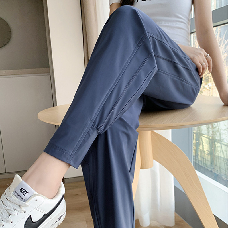 孕妇裤子女夏季薄款外穿冰丝速干裤百搭显瘦束脚哈伦裤运动九分裤,淘宝优惠券,粉丝福利购,淘宝优惠卷