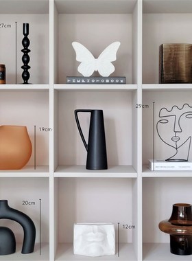 现代样板间书柜简约软装家居饰品陶瓷雕F塑玻璃创意桌面摆件ZH386
