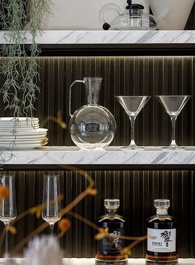 样板售楼处玄关电视柜酒柜水吧台级感客厅放格玻璃柜软装搭配