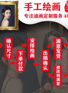 油画定制手绘代画人物肖像人像照片丙烯画风景宠物自画像装饰画