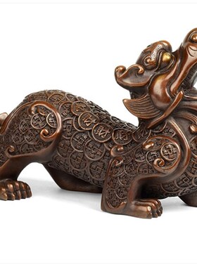纯铜招财貔d貅摆件一对家居客厅办公室装饰品金钱貔貅风水摆设礼