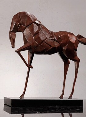 纯铜马摆件工艺品中式家居客厅电视酒柜装饰品办公U桌面大理石烛