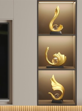 风生水起酒柜装饰品摆件轻奢x高档客厅办公室柜子高级感大气上档