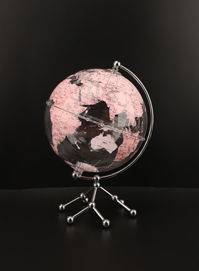 现代轻奢透明地球仪摆件样板房办公室家居客厅书房桌面创意装饰品