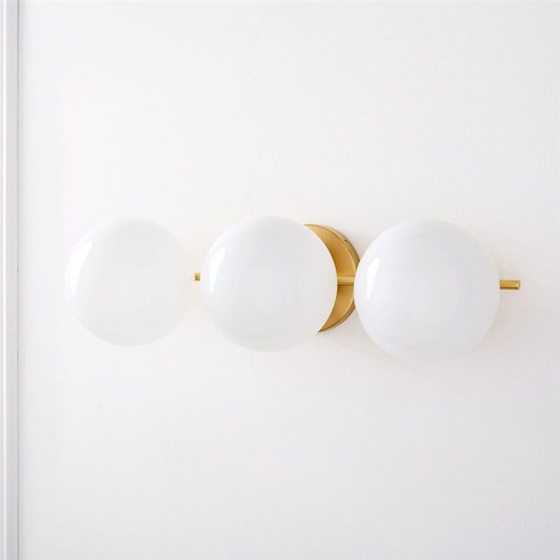 北黄铜镜前灯现代简约卫生间浴室灯卧室化妆台三头圆球鸡蛋石壁灯,淘宝优惠券,粉丝福利购,淘宝优惠卷