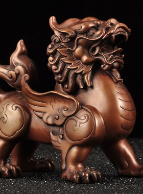 紫铜貔貅摆件一对招财摆设家居客厅玄关电视柜装饰品乔迁商务礼品