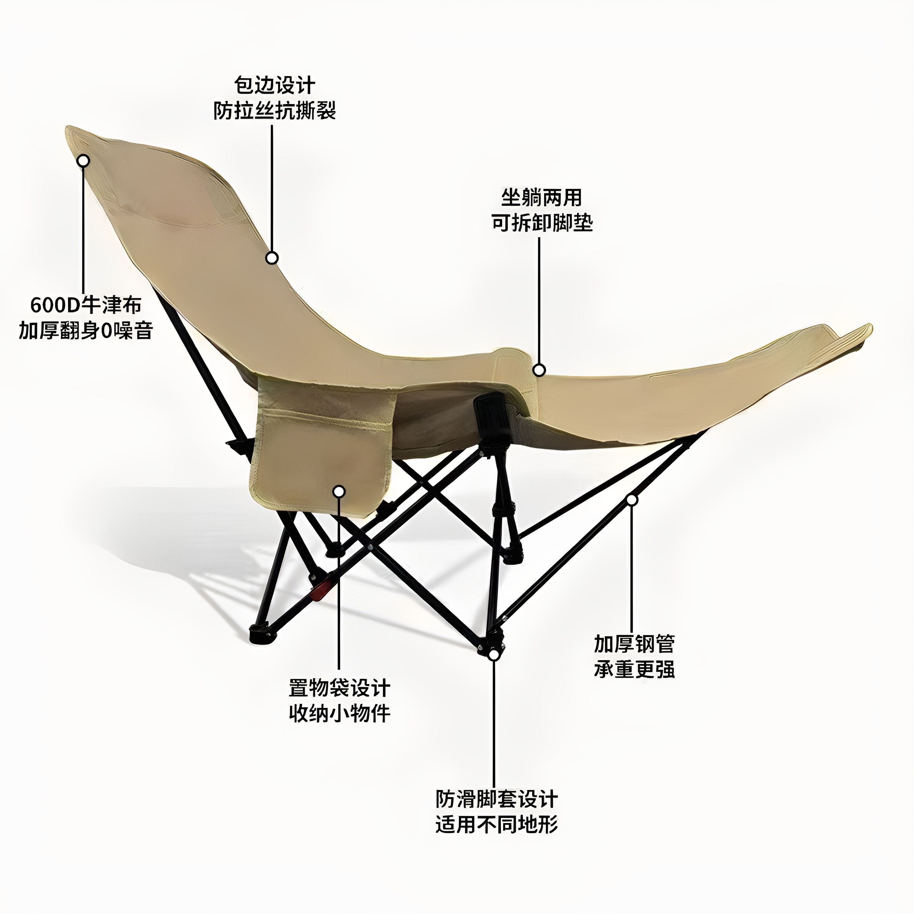 四挡可调节躺椅简易折叠床便携月亮椅办公室午休四挡调节躺椅躺椅,淘宝优惠券,粉丝福利购,淘宝优惠卷