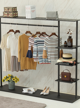 简易衣帽架铁艺卧室挂衣架子w落地式家用置物收纳服装店衣服展示