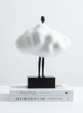 东来家居抽象物创意白色云朵雕塑装饰品客厅酒柜摆设品