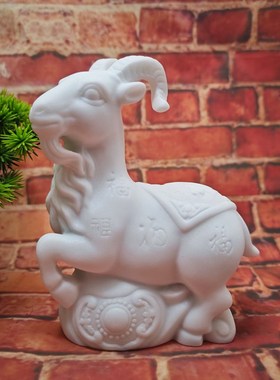 十二生肖鸡羊蛇仿石雕汉白玉工艺品属相生肖鸡羊蛇家装饰品