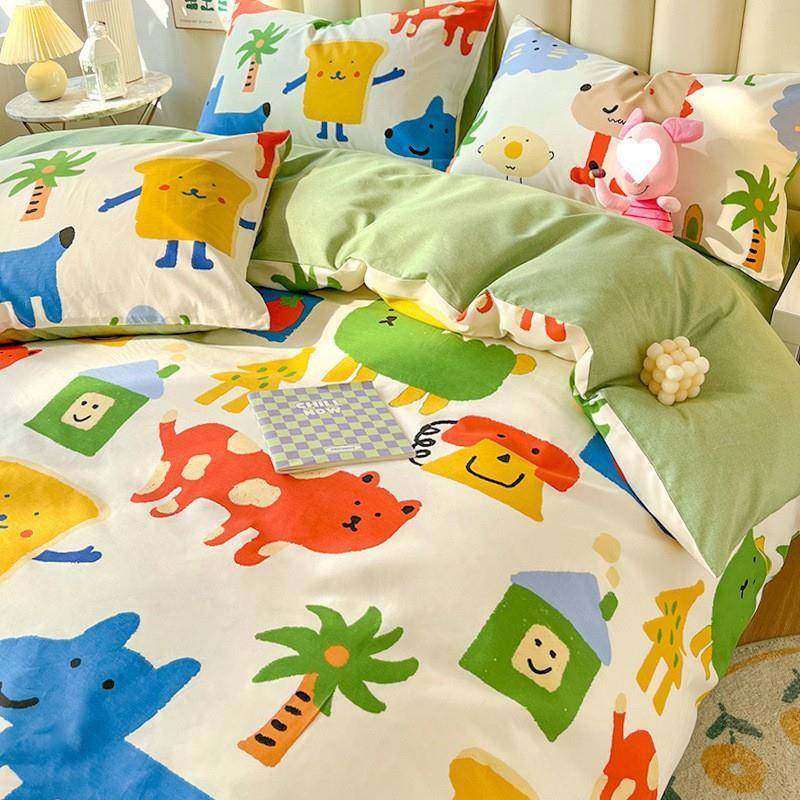 冬季纯棉卡通床上四件套儿童全棉被套宿舍床单三件套被罩床笠床品,淘宝优惠券,粉丝福利购,淘宝优惠卷