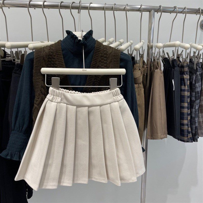 女童毛呢百褶裙秋冬韩版儿童洋气百搭学院风短裙宝宝时尚半身裙子,淘宝优惠券,粉丝福利购,淘宝优惠卷