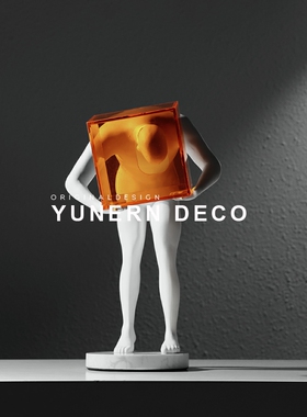 现代创意家居客厅电视柜玄关人物雕塑摆件样板间售楼处艺术品摆设