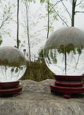 创意白水晶球圆球造水晶球装饰品客厅办公桌家居