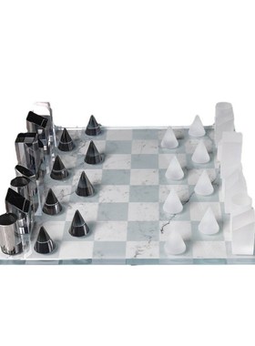 现代轻奢简约水晶磨砂棋盘摆件样板间售楼处书玄关房飘窗饰品