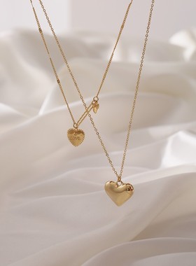 爱心项链小众设计感毛衣链长款2020年新款简约百搭冷淡风锁骨链女