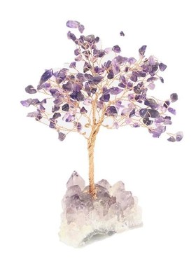紫水晶摆件原石发财树家居装饰z送礼办公室旺姻缘招桃花摆件礼物