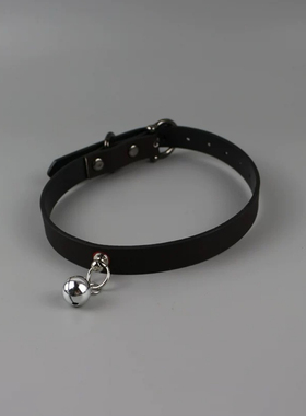 红黑温感变色皮质铃铛锁骨链男女颈带装饰项圈choker亚文化项链