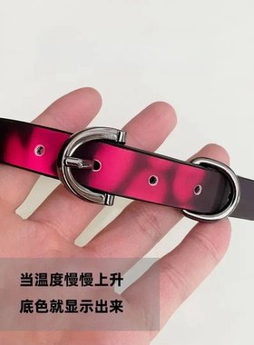 温感变色猫爪项圈辣妹choker软皮革项链潮酷高级感锁骨链颈链颈圈