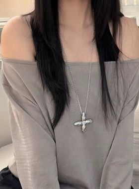 韩系ins风十字架项链女2026新款长款锁骨链小众设计感高级感配饰