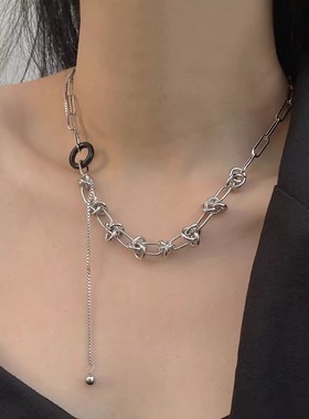 金属冷淡风个性设计流苏锁链项链