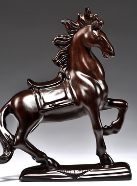 花梨木雕生肖马摆件实木质马到成功红木工艺礼品家居客厅装饰摆设