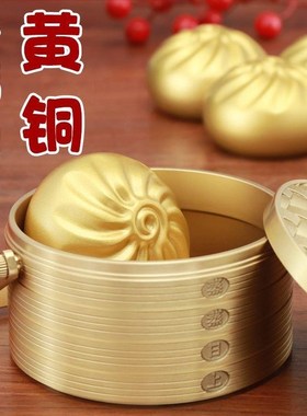 招财摆件家用旺宅铜包子包赚包赢蒸蒸日上书房办公室招米装饰厂家