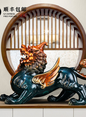 铜貔貅摆件一对大号全铜貔貅家居客厅办公室玄关公司乔迁开业礼品