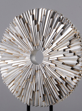 北欧银色太阳摆件欧式家居饰品时尚客厅装饰品玄关摆件树脂工艺品