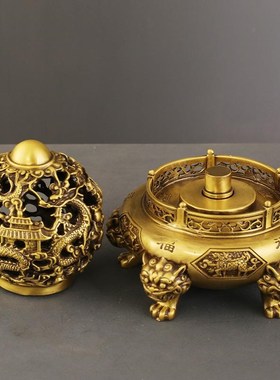 龙时来运转摆件工艺品香炉客厅玄关桌面全铜N装饰品办公室店铺摆