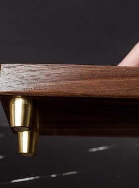 北美实木黑胡桃木摆件底座工艺品花D瓶佛像长方形奇石茶具实木底