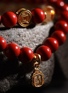 【壮的响亮】《福泽朱华》朱砂黄水晶/福币本命年开运手链