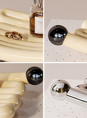 奶油风首饰香薰收纳盘摆件轻奢高级感卧室梳妆台化妆品装饰品桌面