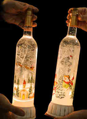 圣诞节酒柜装饰品摆件音乐盒客厅创意电视柜水晶球工艺品开业礼物