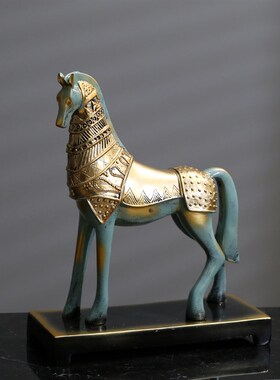 复古战马新中式高档摆件书房书柜老板领导办公室桌面高端装饰品