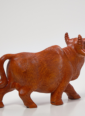 实木水牛摆件华尔街牛办公室客厅装饰工艺礼品摆饰生肖牛年公司开